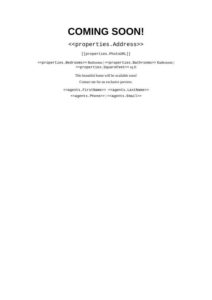Preview of the Coming Soon Teaser template